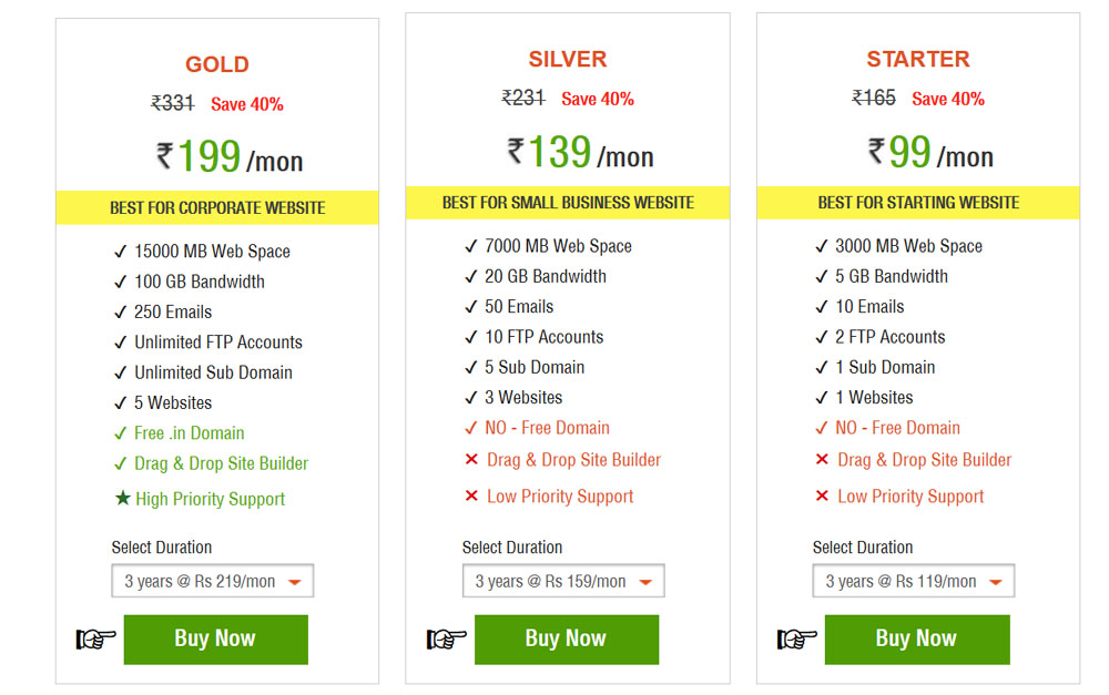 hostingraja hosting plans